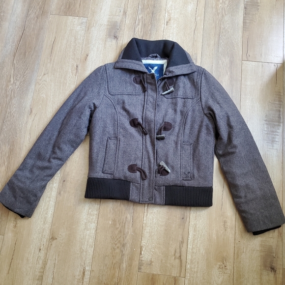 New American Eagle Outfitters Wool Blend Toggle Jacket Bomber Women’s Size L - Picture 1 of 9
